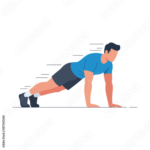 High Intensity Interval Training Vector, Burpees Exercise EPS Graphic