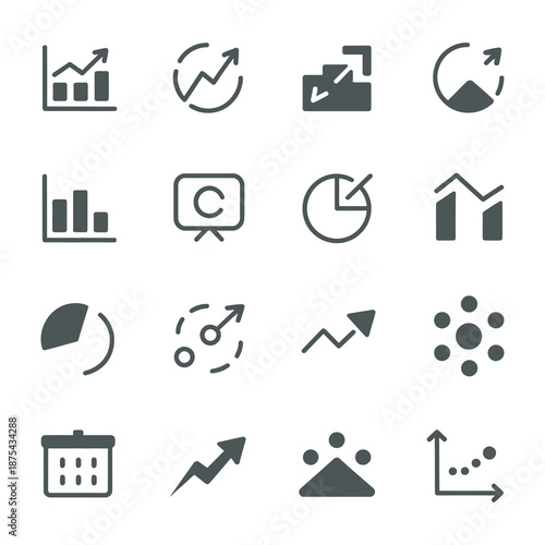 Business Growth Analytics and Financial Market Trend Charts