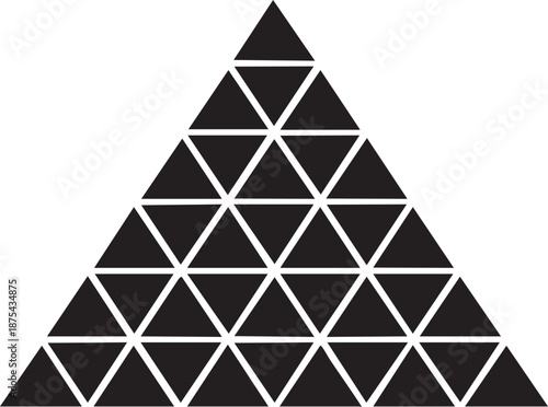 Tessellated Triangle Grid Silhouette – Bold Vector of Modular Equilateral Pattern for Geometry, Education & Editorial Design