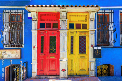 Istanbul Turkey. Balat colourful houses in the historic district.