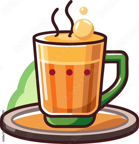 Traditional Indian chai Milk tea stock illustration