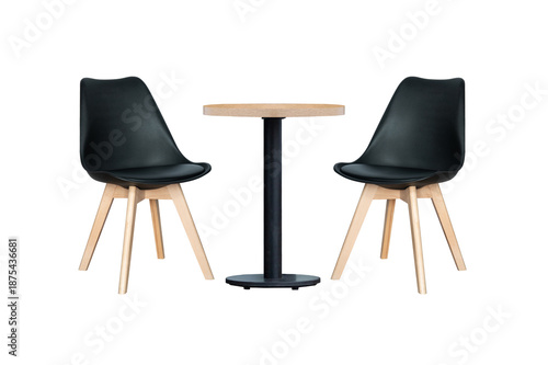 round table and chairs isolated on a white background
