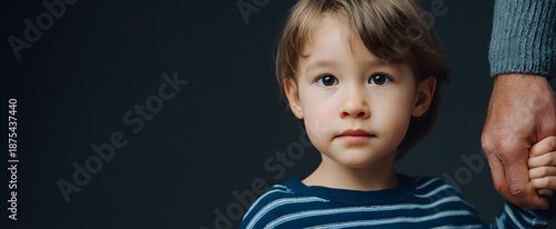 A kid clutching a caregiver's hand showing trust and reliance.