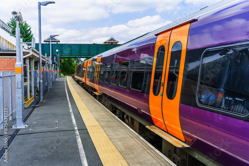 suburban commuter passenger railway station england uk
