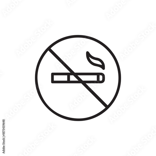 Free Download No smoking cigarette line icon, outline vector sign, linear style pictogram isolated on white. Symbol, logo illustration. Editable stroke
 - GFXLoad