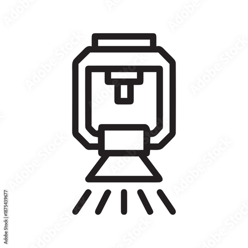 Sprinkler line icon, outline vector sign, linear style pictogram isolated on white. Fire extinguishing system symbol, logo illustration. Editable stroke