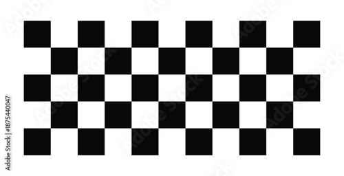 Checkered racing pattern banner, classic motorsport finish line squares for race event graphics, competition branding, speed themed design use