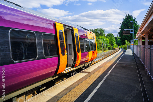 suburban commuter passenger railway station england uk