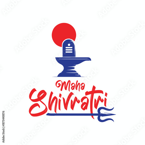 Maha Shivratri typography design with illustration
