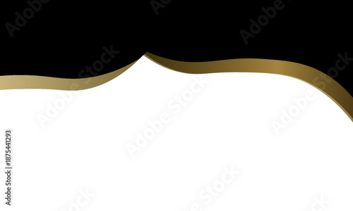 sophisticated black canvas features a flowing gold wave along the top edge, transitioning into a white area perfect for premium branding, invitations,