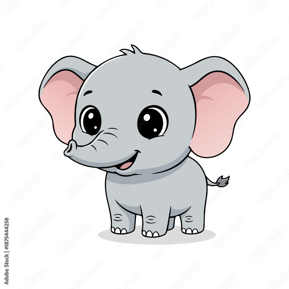 Fototapeta premium Cute Little Elephant Cub Character Illustration with Cute Expression