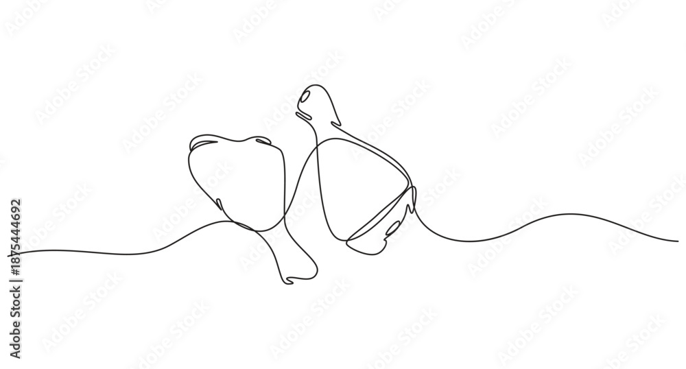 Obraz premium Continuous Line Drawing of a Fried Chicken Drumstick,single Line art Drawing Chicken Leg,