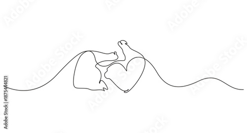 Continuous Line Drawing of a Fried Chicken Drumstick,single Line art Drawing Chicken Leg,
