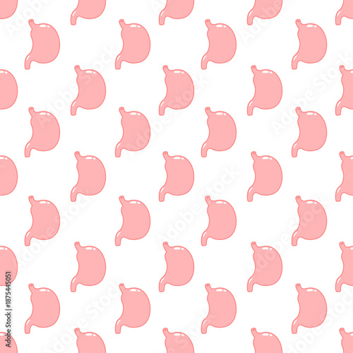 Seamless stomach organ pattern for medical and digestive health concept. Flat vector illustration