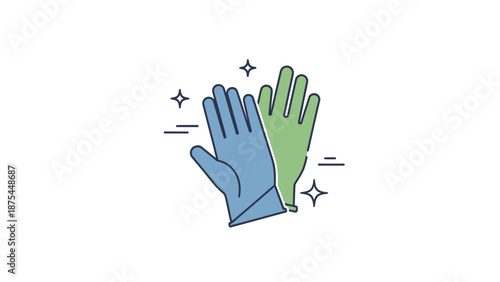 Clean Hands Protection Gloves Icon Vector Illustration