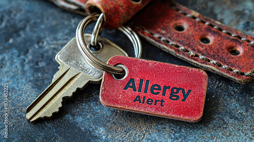 "Allergy Alert" tag on a ke...