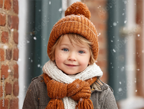 Baby playing in the snow