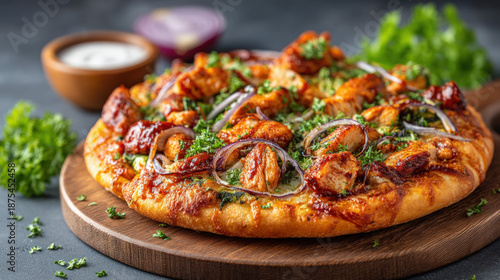 Barbecue chicken pizza with...