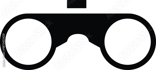 Binoculars silhouette, observation tool icon, wildlife watching symbol, scouting concept, vector illustration for adventure branding