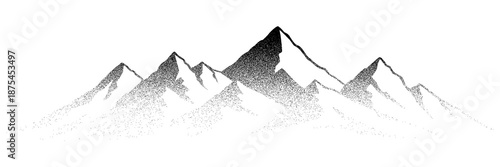 Imitation of a mountain landscape, noisy stippled grainy texture, banner
