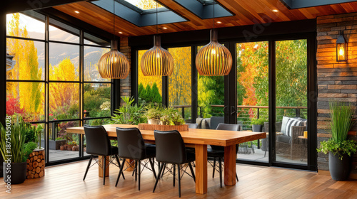 Salon with panoramic window...