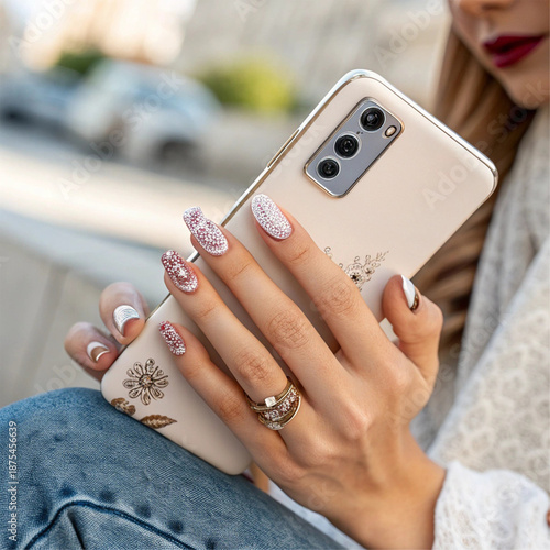 young woman texting on mobile phone