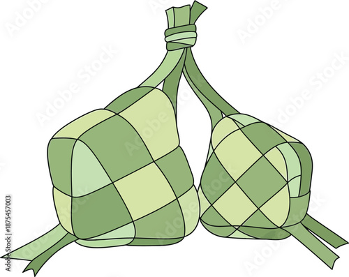 Illustration of Two Traditional Guatemalan Woven Zunil Tz'utujil Mayan Purses in Light Green Shades