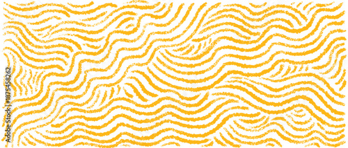 Ramen or noodle pattern. Curvy yellow crayon line
