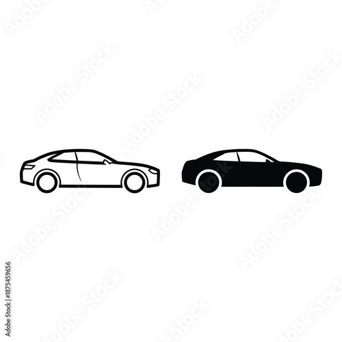 simple line drawing of two cars side by side