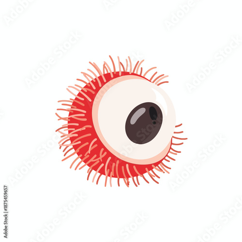 Inflamed Eye with Red Eyelashes
