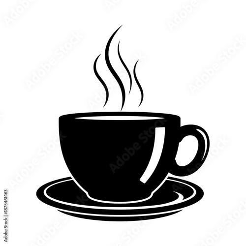 Black Coffee Cup with Steam