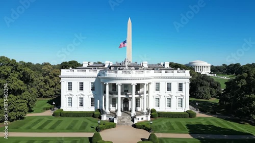 White House with Washington Monument