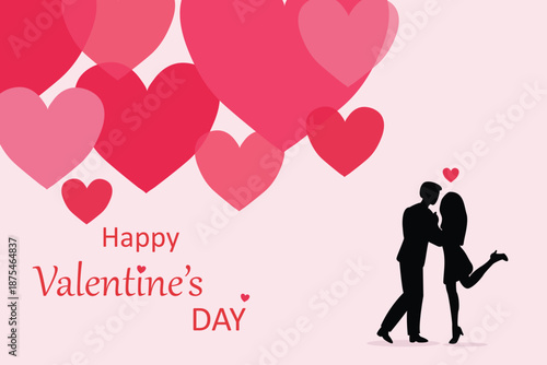 Wallpaper Mural Valentine's Day holiday banner. Red hearts background. Love. Holyday card, banner, poster template Torontodigital.ca