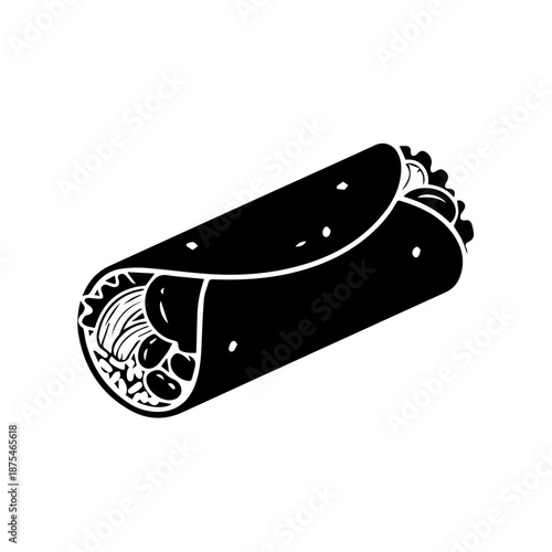 Black cylinder with white design isolated on white background, Vector