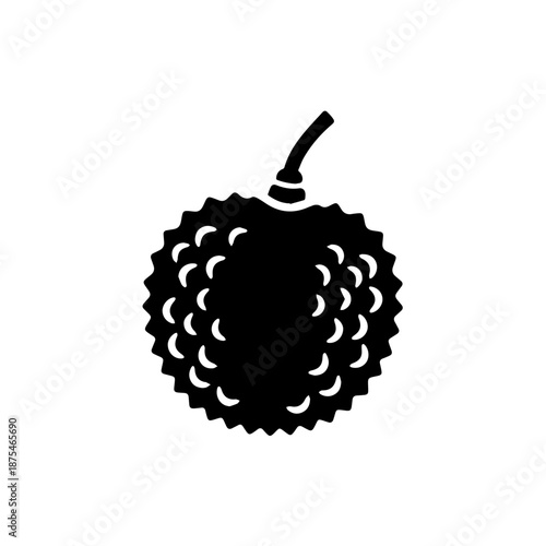 Stylized black raspberry isolated on white background, Vector