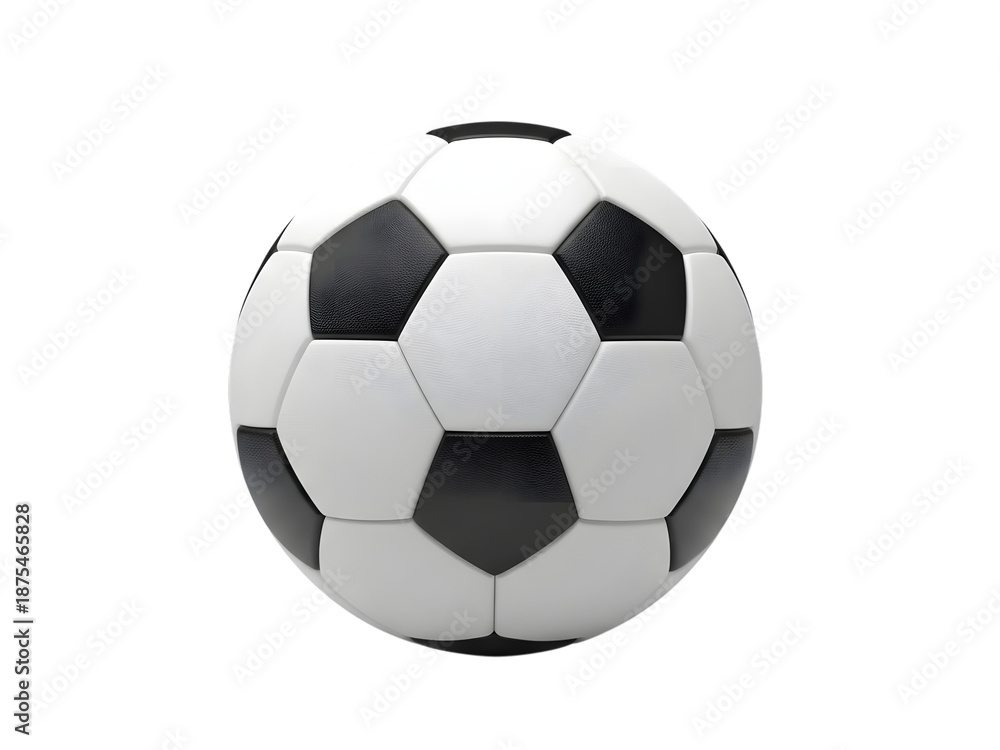 Naklejka premium A black and white soccer ball isolated on white background