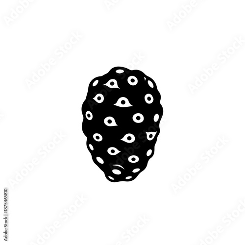 Black and white polka dot ball isolated on white background, Vector