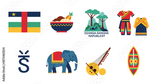 Central African Republic cultural symbols and landmarks collection