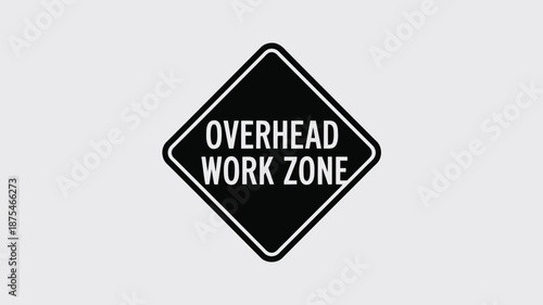 Overhead work zone warning sign for construction areas