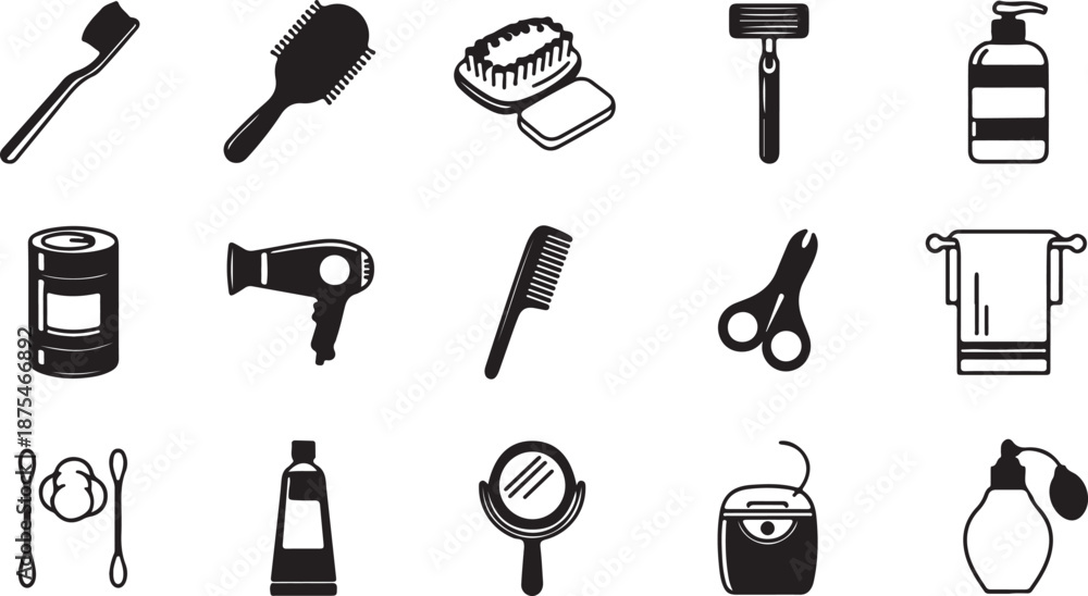 Fototapeta premium Collection of various personal care and beauty items