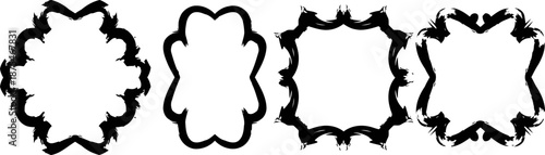 decorative vintage black floral frames set with ornamental curved edges and flourishes