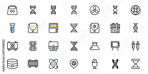 Science technology and research icons collection for business and educational presentations