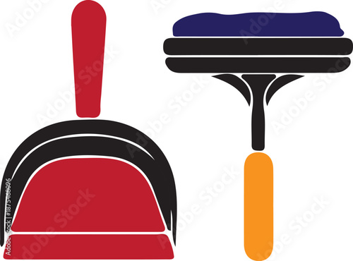 Colorful squeegee and scraper tools