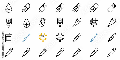 Medical healthcare wellness icons for disease management and patient care services
