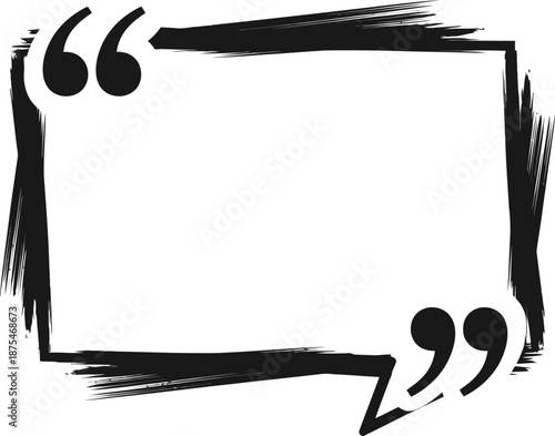 Text Box Frame Set With Quotation Mark Hand Drawn Marker Brush Stroke Text Talk Message