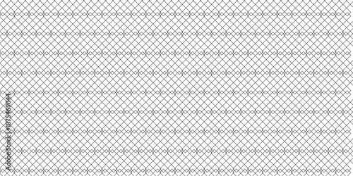 Ornamental traditional pattern with overlapping square shapes. Steel wire chain link fence seamless pattern.