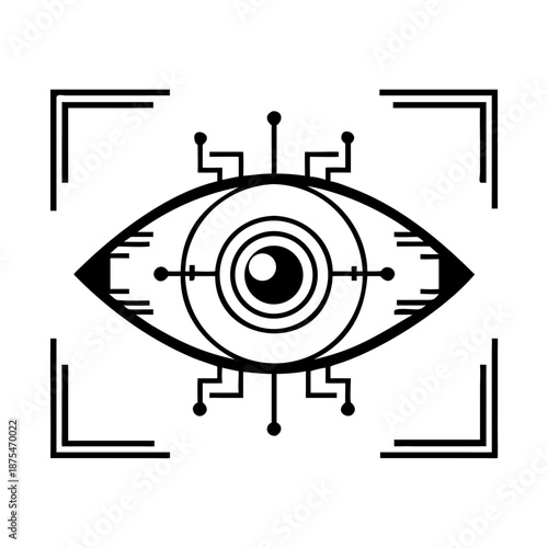 AI Vision Recognition and Digital Eye Icon