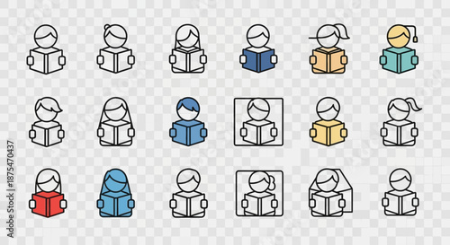 Collection of Astronaut Icons in Various Colors.