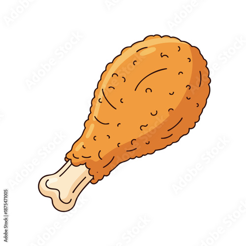 Illustration of Crispy Fried Chicken Drumstick