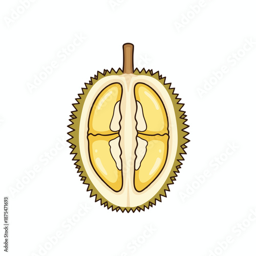 Tropical fruit cut open to reveal creamy flesh